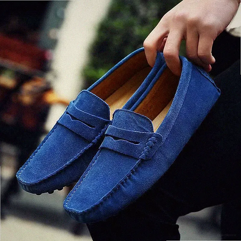 New Men Driving Boat Shoes Casual Suede Leather Shoes Moccasin Slip On Loafers