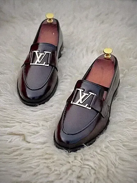 New Men's Handmade Leather Burgundy Shaded Shoes ,Fashion Loafer Boots For Man's
