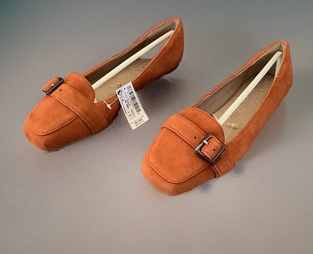 Next Forever Comfort Buckle Leather Loafer Burnt Orange Suede UK Size 3,5 EUR 36