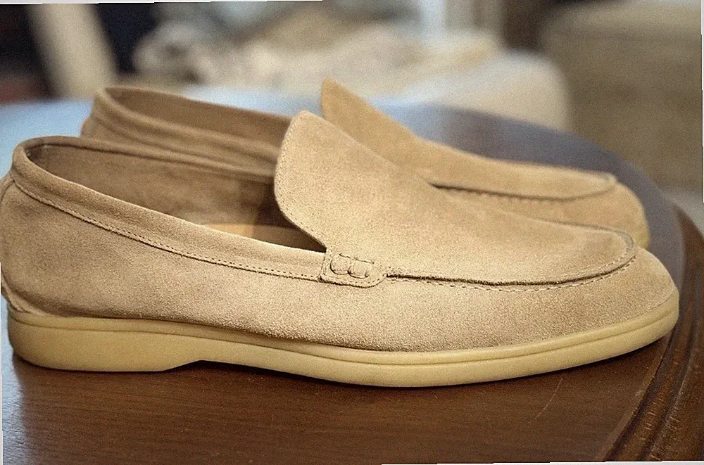 NOBRAND Loafer Beige 44 Top Wildleder Slipper Mokassins NP 140€ Summer Walk