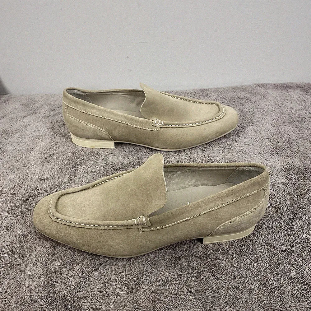 NWOB Geox Patrick Cox Suede Loafers Mens Beige Driving Mocs Made In Italy 40