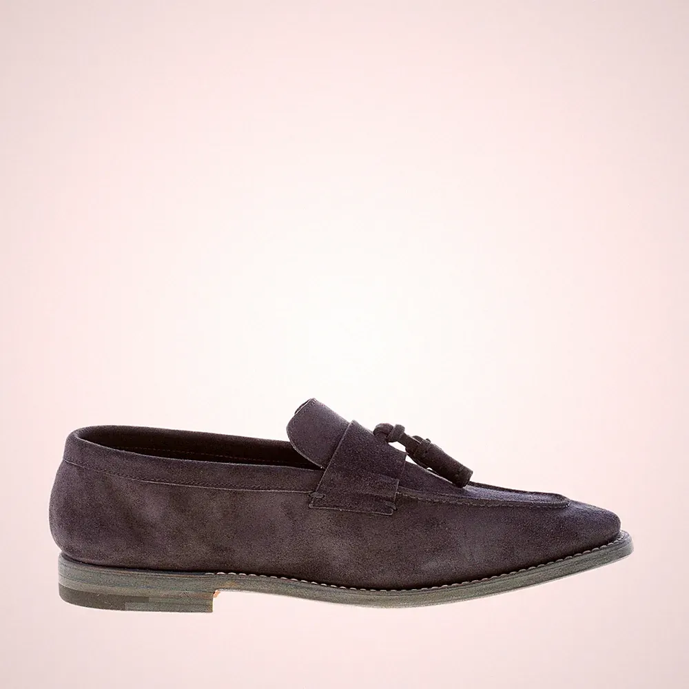 O'KEEFFE herren schuhe dunkelblau suede handcrafted in Italy loafer Goodyear
