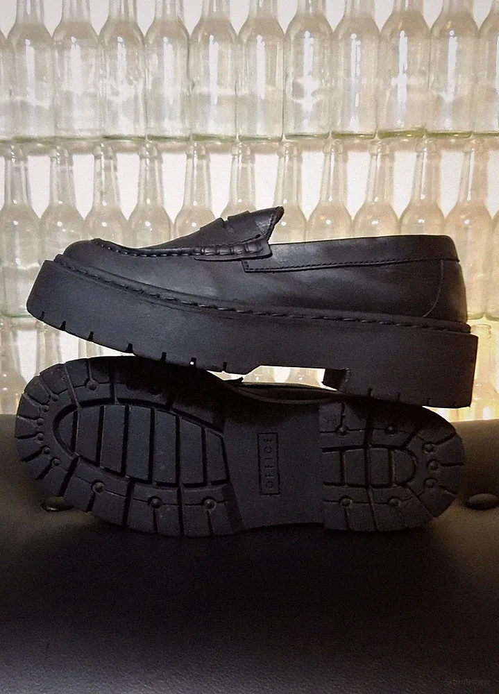 Office Echtleder Loafers / Halbschuhe / Slip Ons / Triple Black / Größe 37