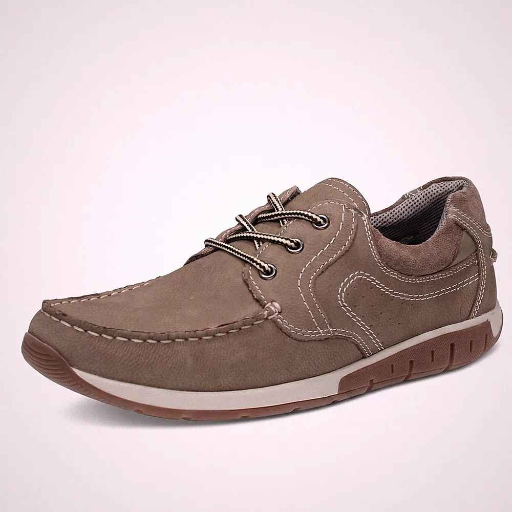 Officina Del Cuoio Throne - Halbschuhe mit Schnürung aus grauem Leder - Herrenschuhe