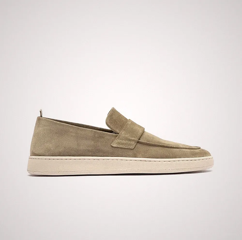 Officine Creative Herbie/001 Light Cachemire Suede Penny Loafers EU 46
