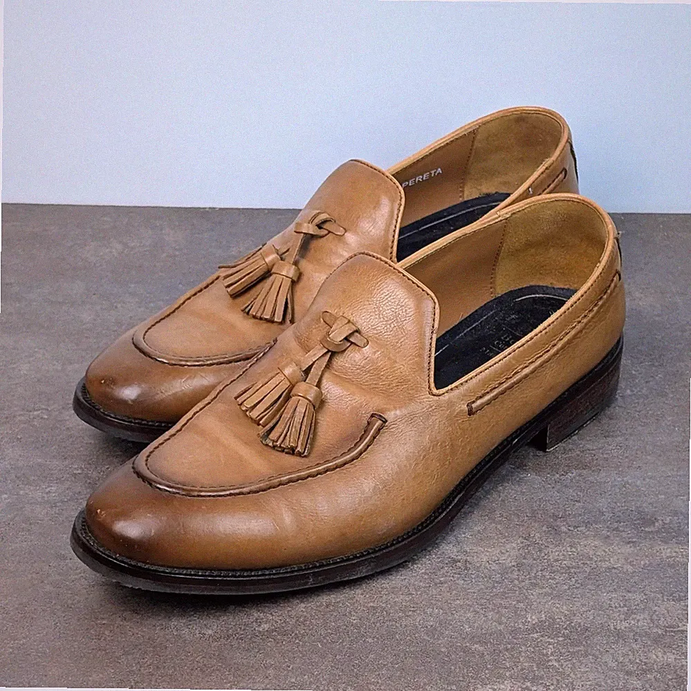 Oliver Sweeney hellbraun Leder Herren UK 9,5 Schuhe Pereta Halbschuhe Bologna Italien
