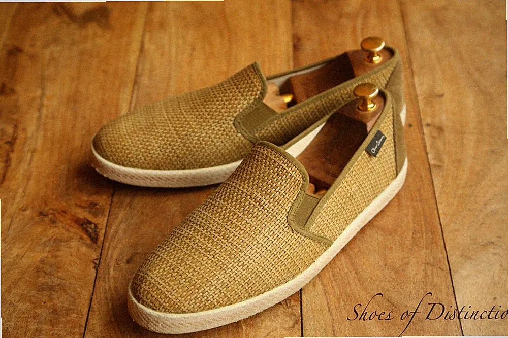 Oliver Sweeney hellbraune Wildleder Canvas Halbschuhe Espadrilles Herren UK 11 EU 45 US 12