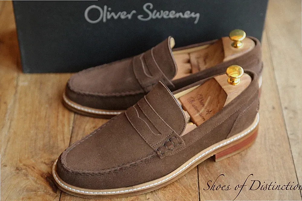 Oliver Sweeney Leiston Braun Wildleder Penny Bit Halbschuhe Schuhe Herren UK...