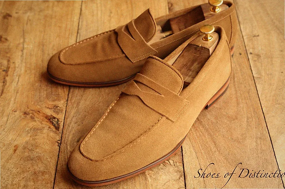 Oliver Sweeney Neworth hellbraun Wildleder Penny Bit Halbschuhe Schuhe Herren...