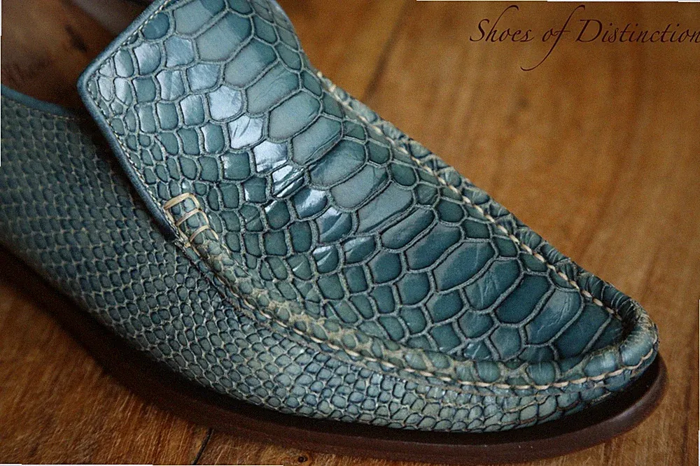 Oliver Sweeney Ravioli Blau Pythonhaut Schuhe Halbschuhe Herren UK 7,5 US 8,5...