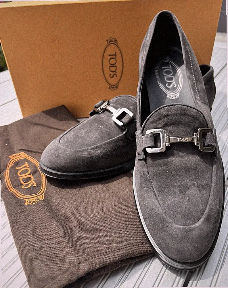 Orginal TOD's Loafer mit silberner Schnalle 39,5 schwwarz OVP