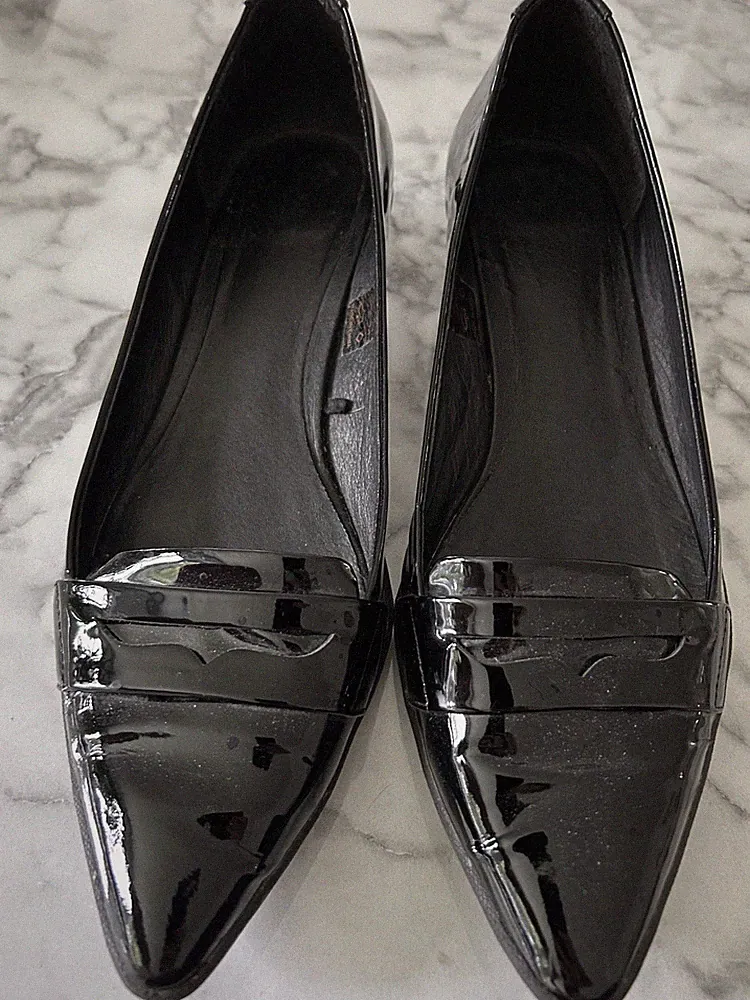 Orig FRED PERRY Lackleder Loafer D40,5 schwarz UK7 Gold