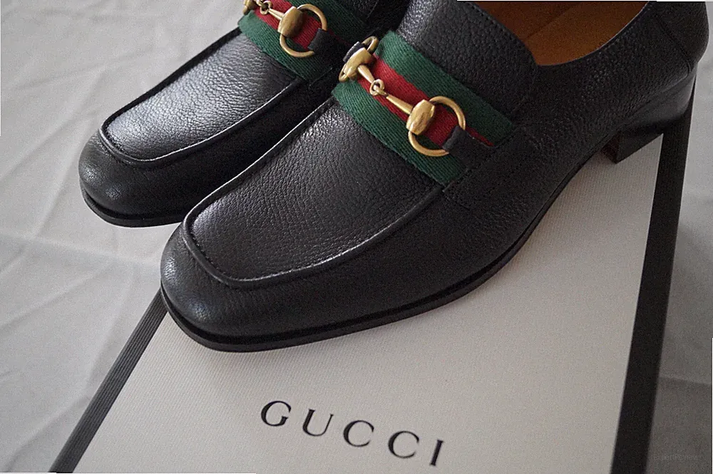 Original Gucci Loafer Leder Herren Schuhe Größe 7,5 / 42