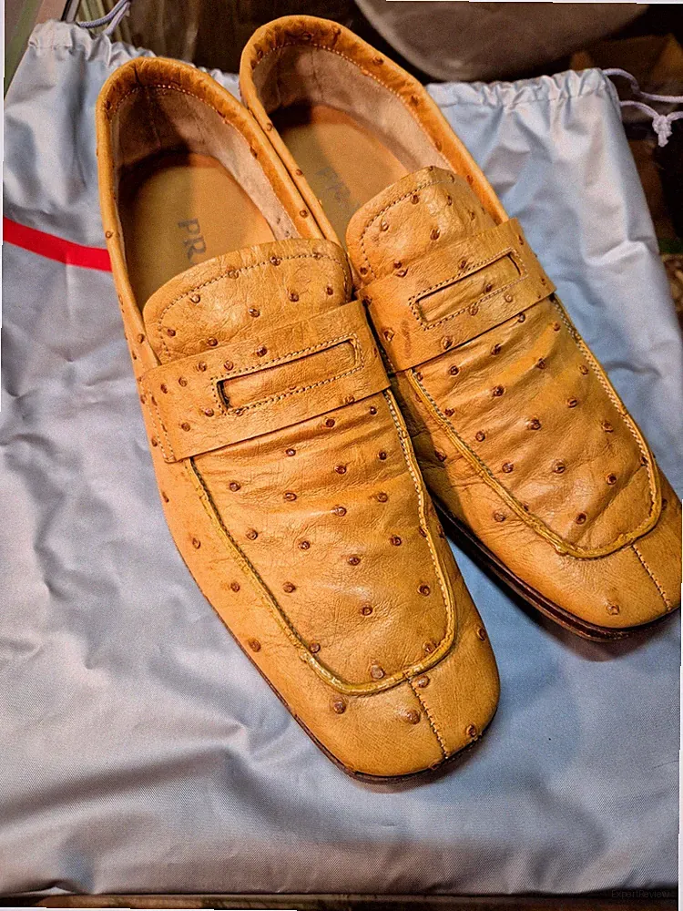 Originale Prada - Loafer / Schuhe - Straußenleder - 39 / UK6 mit Staubbeutel