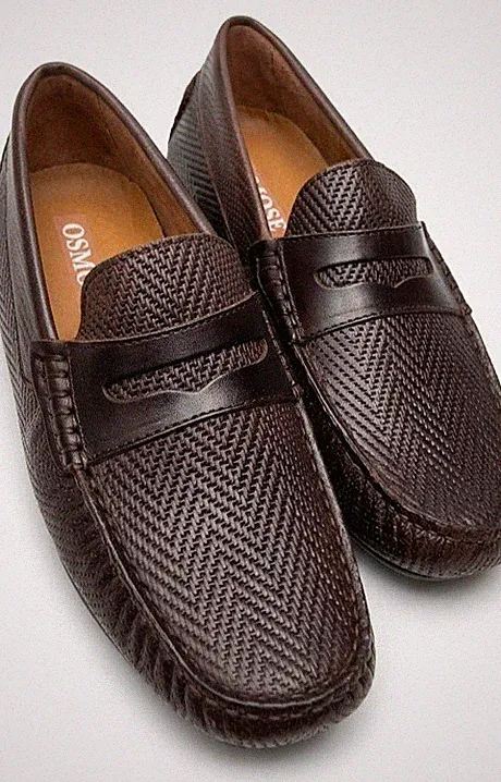 Osmose Paris Halbschuhe - Premium Leather Woven Texture Homme Cuir Herren Leder
