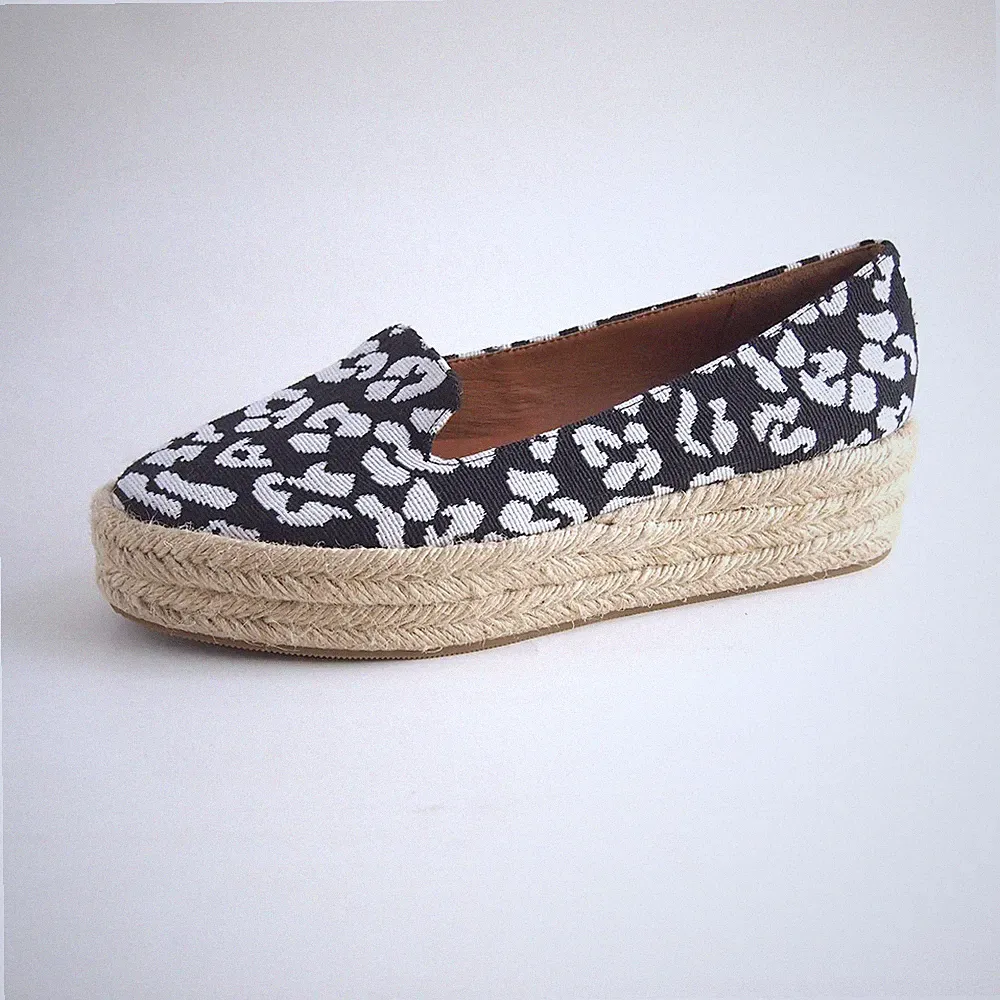 Other Stories Espadrille Slipper Loafer Schwarz Weiß Canvas Damen EU 38 US 8