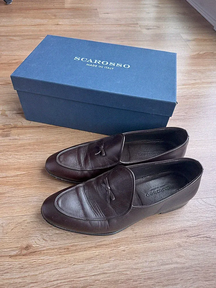 OVP Scarosso Herren Loafer Gr. 43 in dunkelbraun hangefertigt in Italien