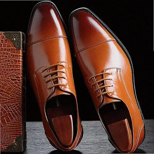 Oxford Brogue Halbschuhe Poloshirt beige mit Schnürung Kunstleder 101178