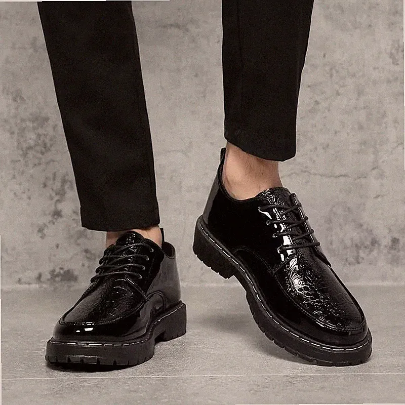 Oxford Brogue Halbschuhe Poloshirt Elegant Bequem Kunstleder Schwarz AB2B8C