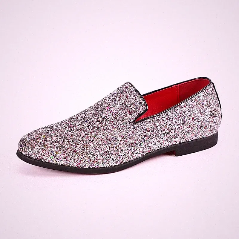Oxford Brogue Halbschuhe Poloshirt Rosa Strass Abend Kunstleder 101183