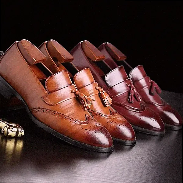 Oxford Brogue Halbschuhe Polosisch Elegant Bequem Kunstleder 01295