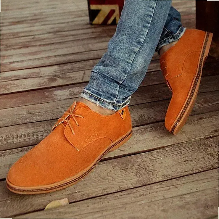 Oxford Polnische Brogue Halbschuhe Herrenschuhe Orange Kunstleder 4034