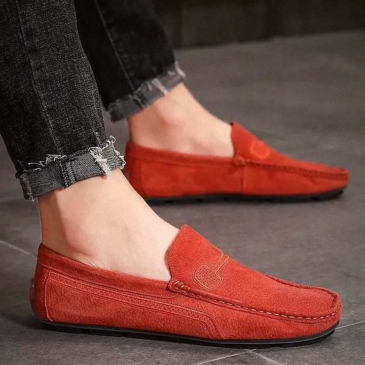 Oxford Polnische Brogue Halbschuhe Slipper Orange Kunstleder 4035