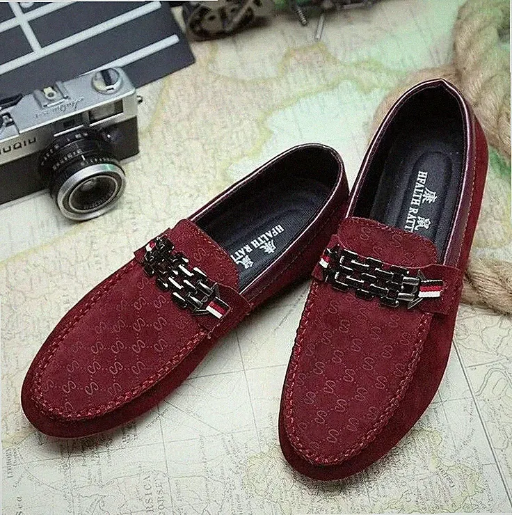 Oxford Polnische Brogue Halbschuhe Slipper Rot Kunstleder 4042