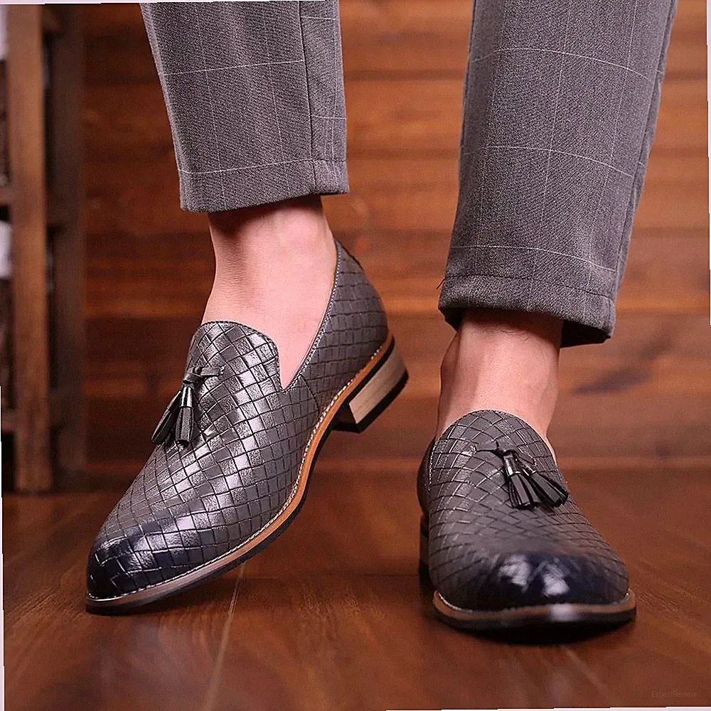Oxford Poloshirt Brogue Halbschuhe Herrenschuhe Grau Kunstleder 76311