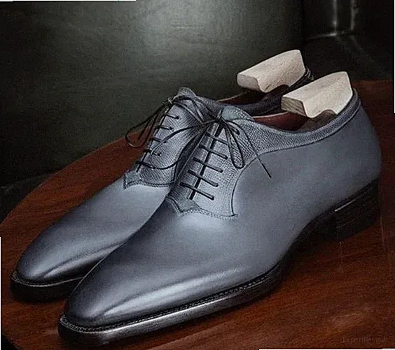 Oxford Schuhe Leder grau Herren, neu und handgefertigt, von st