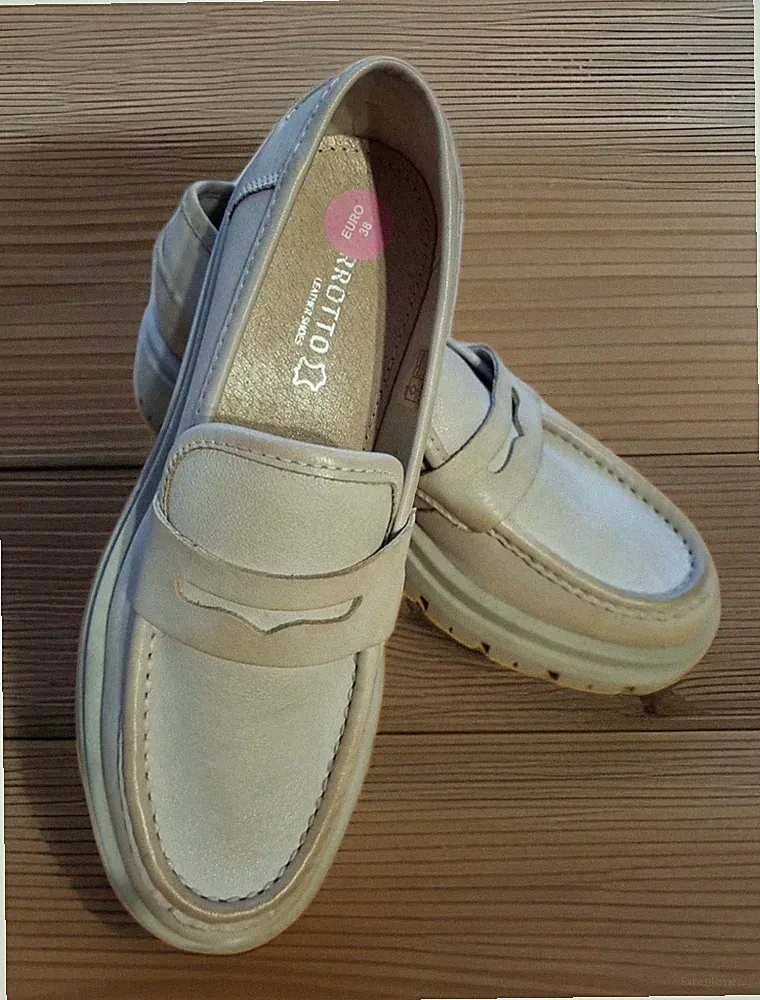 Parrotto Loafers Echtleder Gr. 38 Beige Neu Ungetragen Italien Designer Schuhe