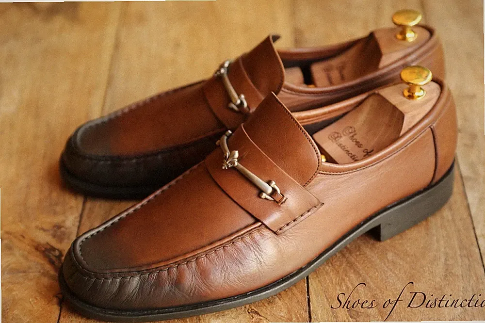 Patrick Cox brüniert braun Leder silber Bit Halbschuhe Schuhe Herren UK 10...