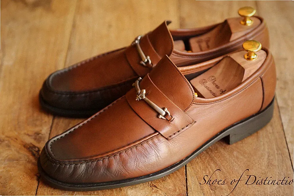 Patrick Cox brüniert braun Leder silber Bit Halbschuhe Schuhe Herren UK 10 E...