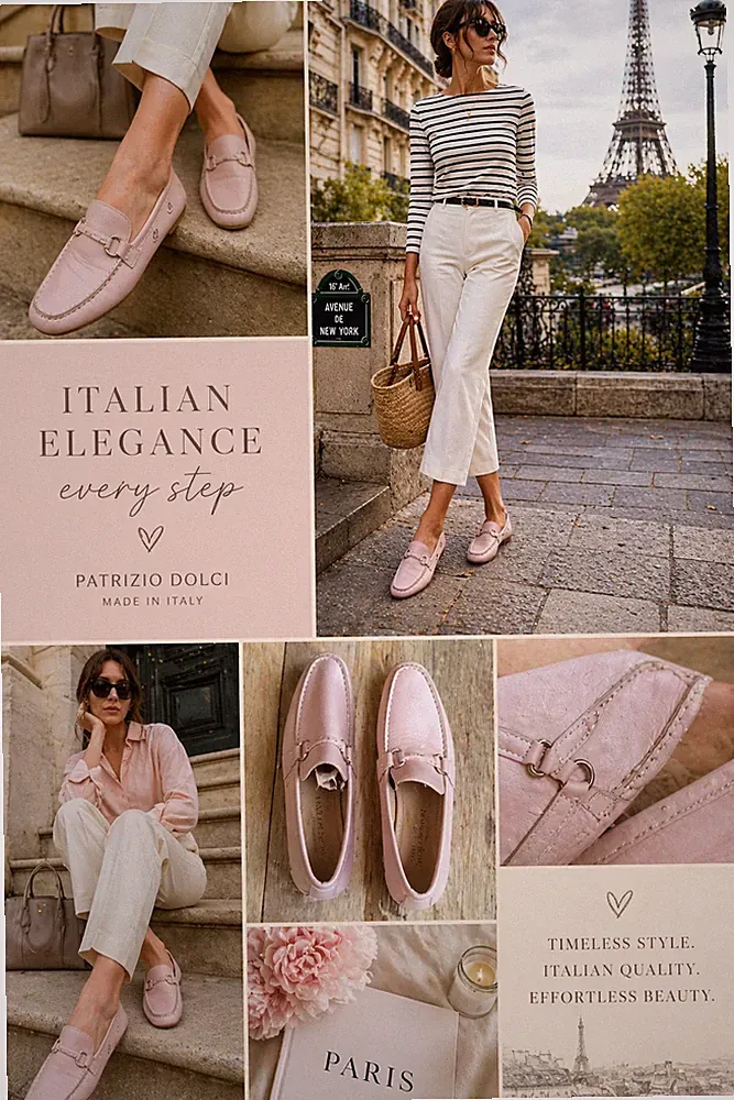 Patrizio Dolci Loafer 36 Leder rosa Mokassin Driving Shoes Italien Slipper
