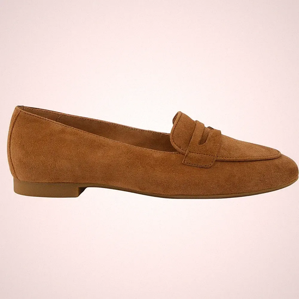 Paul Green 1207-03 | hellbraunes Wildleder | Damen Slipper Halbschuhe