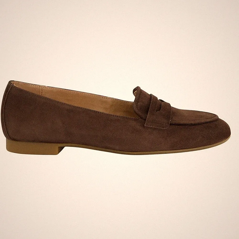Paul Green 1207-04 | Braunes Wildleder | Klassische Penny Loafer für Damen