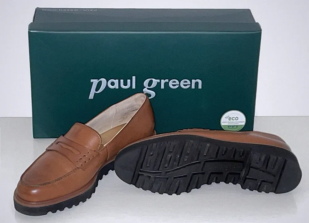 Paul Green 2694-086, Damen Slipper Loafer in Cognac Braun, Größe 37,5 (4,5) OVP