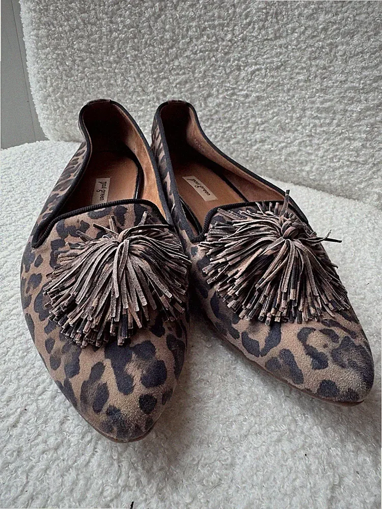 Paul Green Damen Leopard Taylor flache Halbschuhe Schuhe braun Größe 5 EU 38