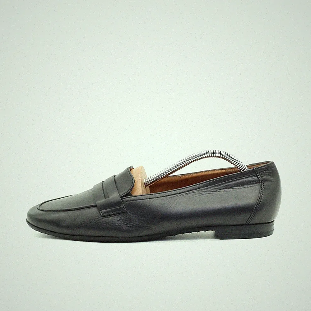 Paul Green Damen Pennyloafer Slipper Schwarz Leder Klassiker Loafer EU 38