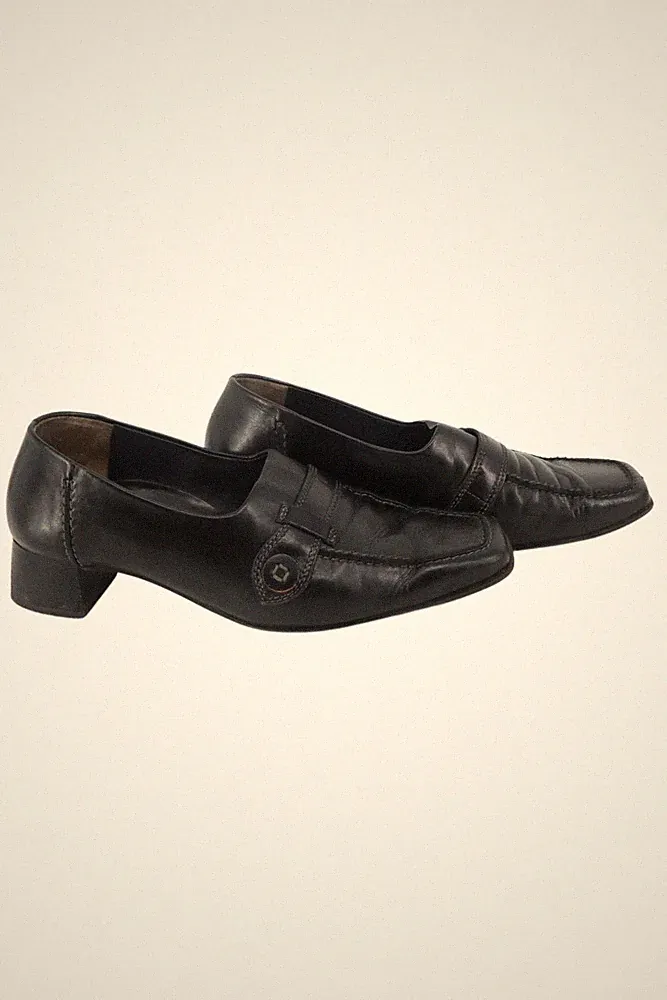 PAUL GREEN Damen Slipper Business Elegant Schwarz Gr. 38 Leder Loafer
