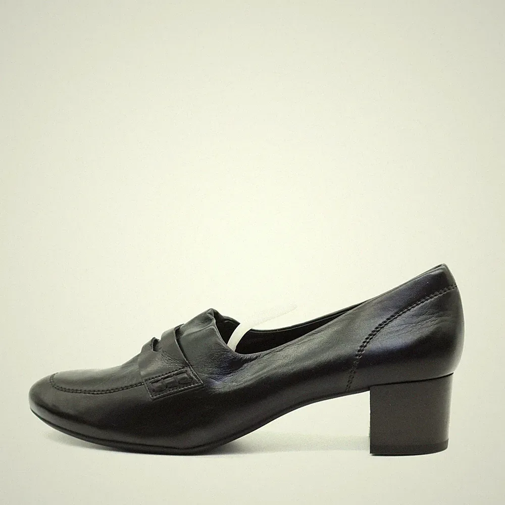 Paul Green Damen Slipper EU 40 Klassischer Loafer Schwarz Echtleder Pennyloafer