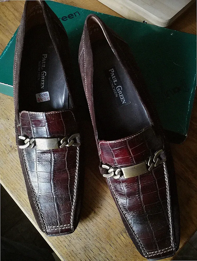 Paul GREEN Damen slipper Loafer Kroko Wildleder Schnalle Velour