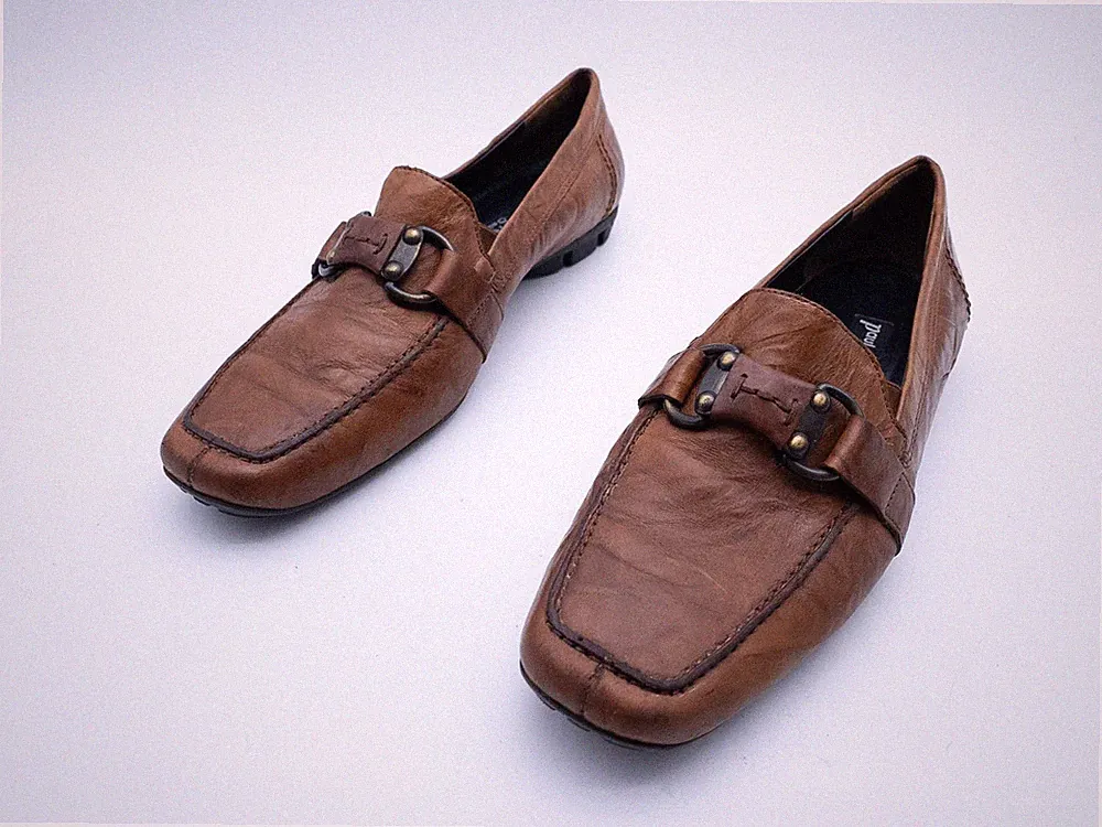 paul green Herren Slipper Halbschuh Loafer Leder Braun Gr. 40,5 EU Art. 40469-50