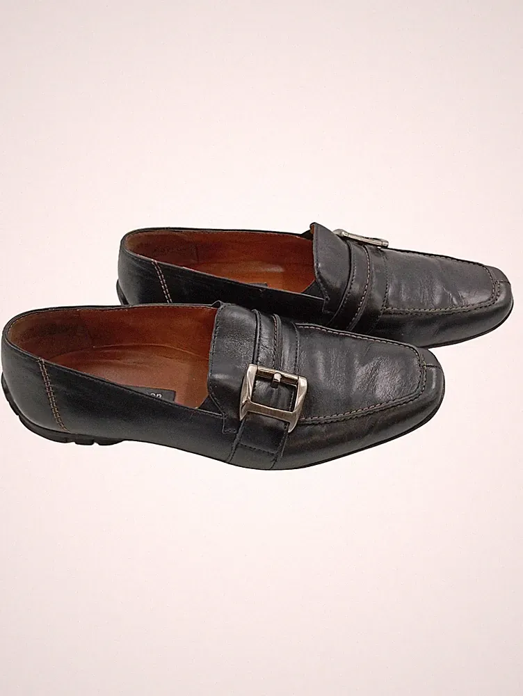Paul Green Loafer Damen Gr. 38 Leder Schnalle Dunkelbraun