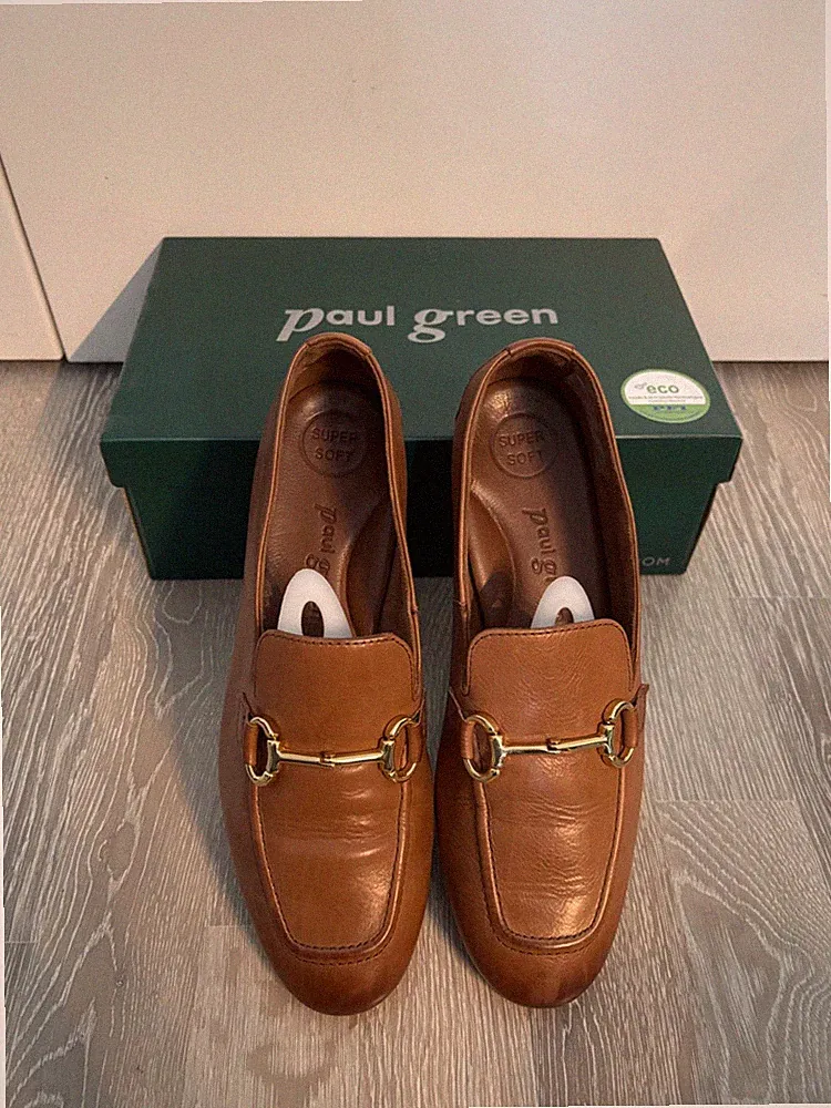 Paul Green Loafer Slipper Leder Cognac Gr. 5 (38) – NEUWERTIG & OVP – Modell 259