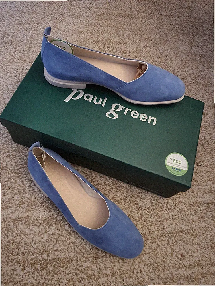 PAUL GREEN Schlupfschuhe 38,5 Slipper Loafer NEU Leder blau