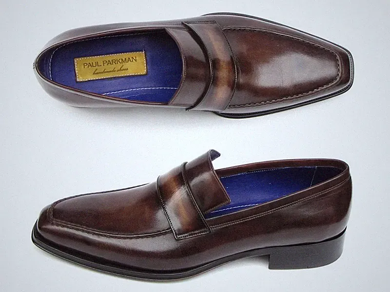 Paul Parkman Herren Halbschuhe Bronze Handbemalt Schuhe (ID#012-BRNZ)