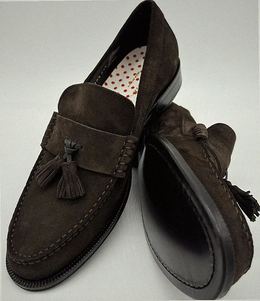 PAUL SMITH DUNKELBRAUNE LEDER SLIPPER / HALBSCHUHE NEU MIT ETIKETT UK10,5 EU44,5 US11,5