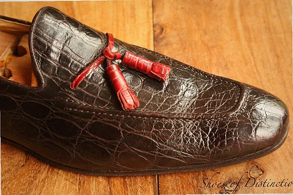 Paul Smith hellbraune Mokassins Kroko Schuhe Quasten Halbschuhe Herren UK...