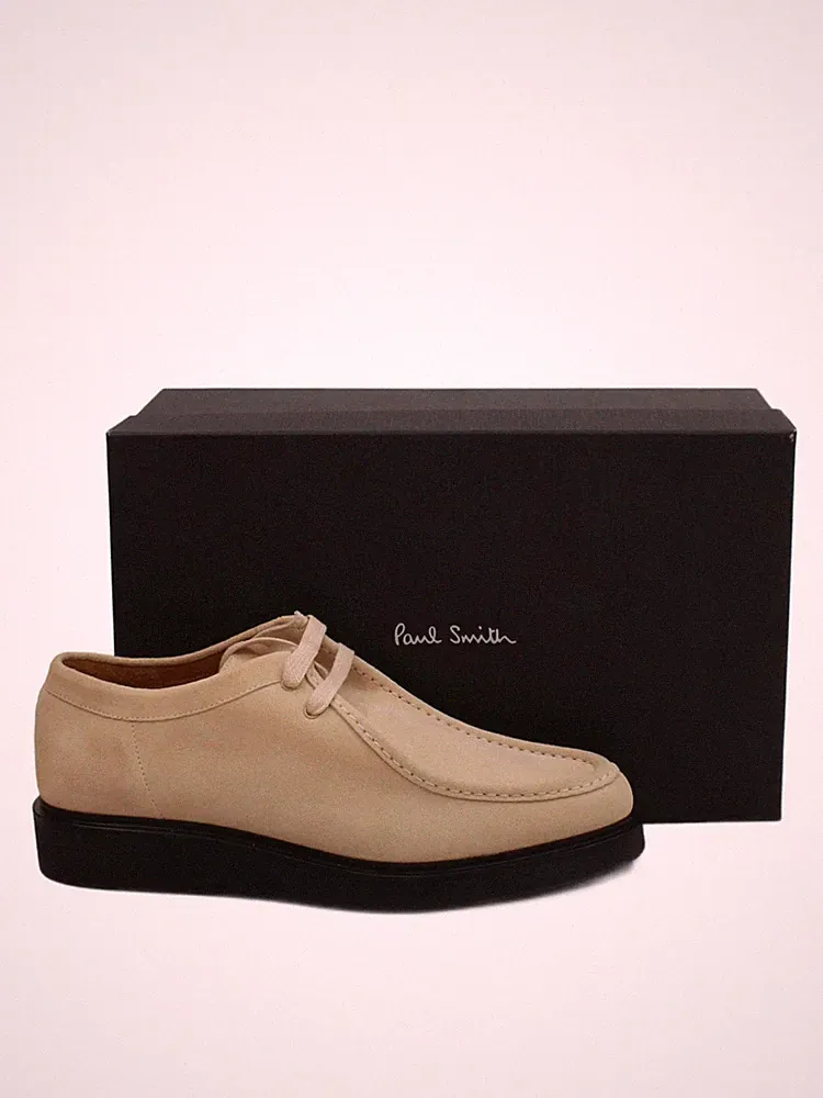 Paul Smith Herrenschuhe UK 7 Creme 100% Wildleder Halbschuh